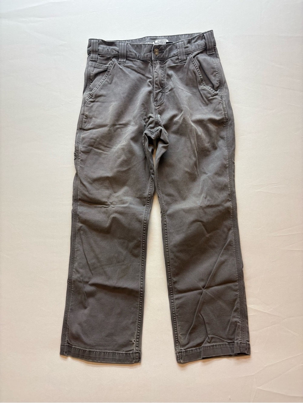 Carhartt Rugged Flex Relaxed Fit Men Canvas Work Pants 30x28 BN2291-M Distressed